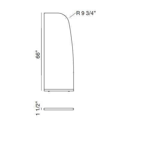 Arper Paravan High Rectangular Panel With Curved Wall Panel Arper 