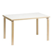 AALTO Table Rectangular 81B Tables Artek Top IKI White HPL | Legs and Edge Band Natural Lacquered 