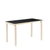 AALTO Table Rectangular 86 Tables Artek Top Black Linoleum | Legs and Edge Band Natural Lacquered 