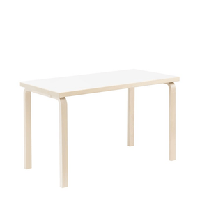 AALTO Table Rectangular 86 Tables Artek Top IKI White HPL | Legs and Edge Band Natural Lacquered 