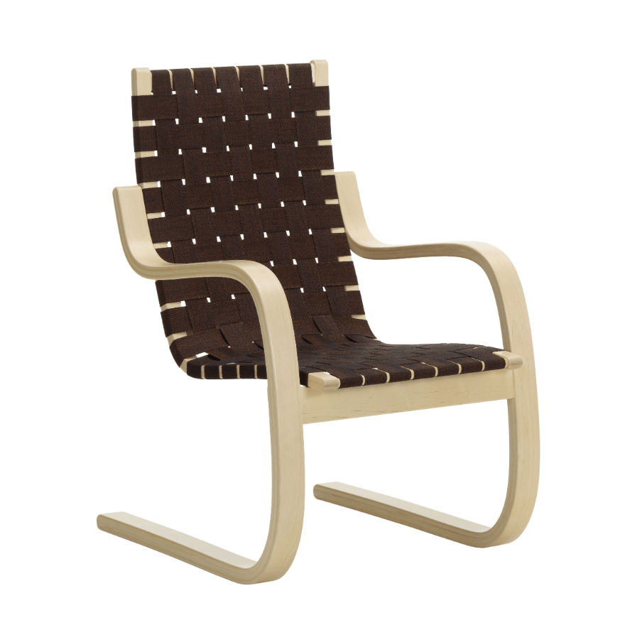 Artek Armchair 406 Armchair Artek Black / Brown Webbing 