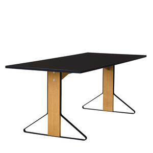 Kaari Rectangular Dining Table Dining Tables Artek 63"W HPL, High-Gloss Black Natural Oak, Protective Varnish