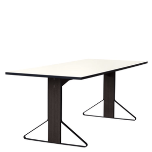 Kaari Rectangular Dining Table Dining Tables Artek 63"W HPL, High-Gloss White Oak, black lacquered