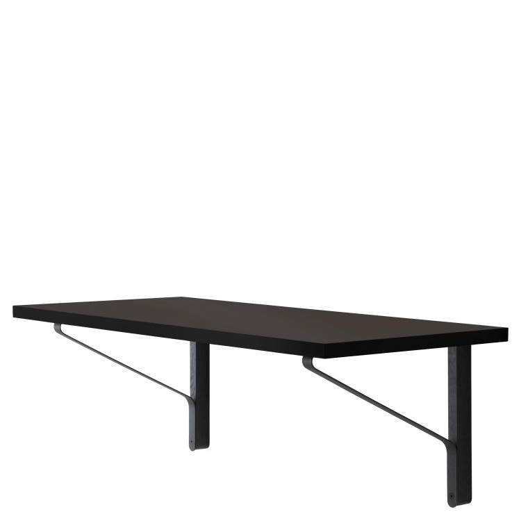 Kaari Wall Console Shelf Artek Black linoleum, edge black Oak black lacquered 