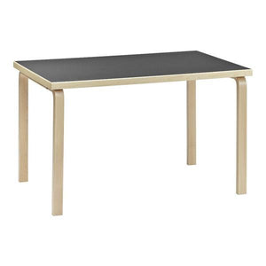 AALTO Table Rectangular 81B Tables Artek Top Black Linoleum | Legs and Edge Band Natural Lacquered + $175.00 