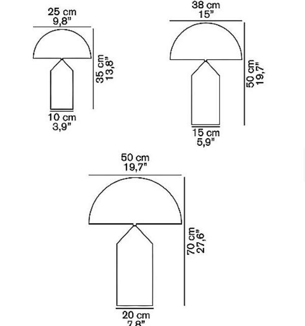 Atollo Glass Table Lamp Table Lamps Oluce 