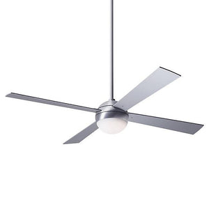 Ball Ceiling Fan 42 Inches Blade Span Ceiling Fans Modern Fan Co Brushed Aluminum Aluminum Fan & Light – 3 Wire With 20W LED