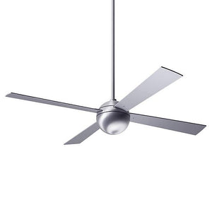 Ball Ceiling Fan 42 Inches Blade Span Ceiling Fans Modern Fan Co Brushed Aluminum Aluminum Fan Speed Only Without Light