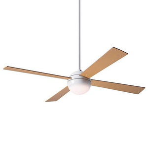 Ball Ceiling Fan 42 Inches Blade Span Ceiling Fans Modern Fan Co Gloss White Maple Fan & Light – 3 Wire With 20W LED