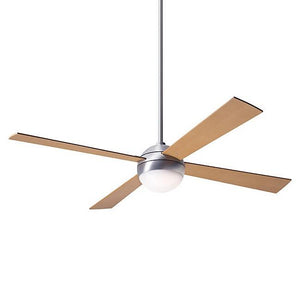 Ball Ceiling Fan 52 Inches Blade Span Ceiling Fans Modern Fan Co Brushed Aluminum Maple Fan & Light – 3 Wire With 20W LED