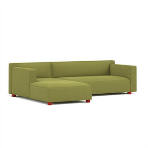 Barber & Osgerby Asymmetric Sofa with Chaise Sofa Knoll Right Red Cornaro – Meadow