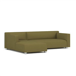 Barber & Osgerby Asymmetric Sofa with Chaise Sofa Knoll Right Chrome Hourglass – Olive