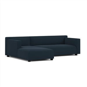 Barber & Osgerby Asymmetric Sofa with Chaise Sofa Knoll Right Black Lacquer Hourglass – Indigo