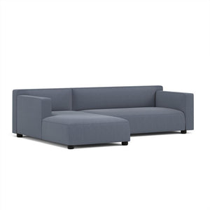 Barber & Osgerby Asymmetric Sofa with Chaise Sofa Knoll Right Black Lacquer Cornaro – Mist