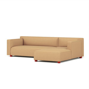 Barber & Osgerby Asymmetric Sofa with Chaise Sofa Knoll Left Red Hourglass – Flax
