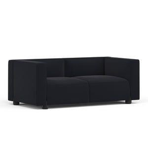 Barber & Osgerby Compact Two-Seat Sofa Sofa Knoll Black Lacquer Hourglass - Caviar 