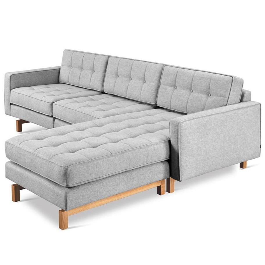 Jane 2 Bi-Sectional Sofa Gus Modern Bayview Silver Natural Ash 