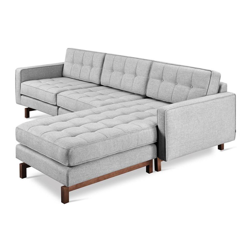 Jane 2 Bi-Sectional Sofa Gus Modern Bayview Silver Walnut 