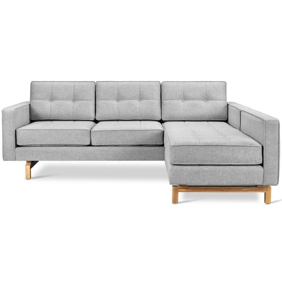 Jane 2 Loft Bi-Sectional Sofa Gus Modern Bayview Silver Natural Ash 