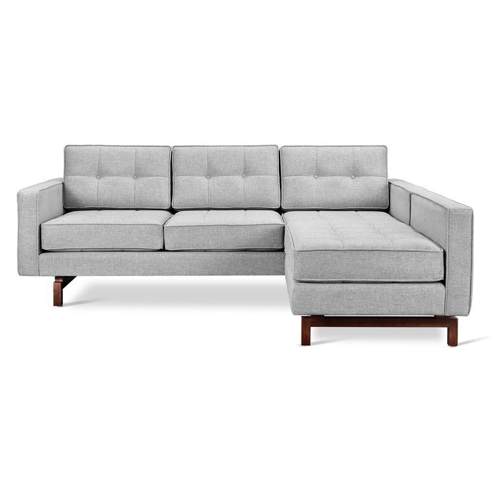 Jane 2 Loft Bi-Sectional Sofa Gus Modern Bayview Silver Walnut 