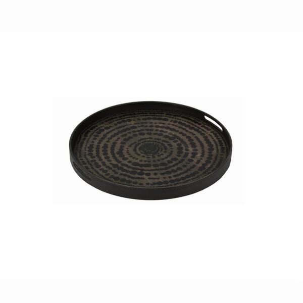 Beads Wooden Round tray Tray Ethnicraft Small-Black 