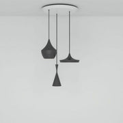 Beat Led Trio Round Pendant System hanging lamps Tom Dixon Black 