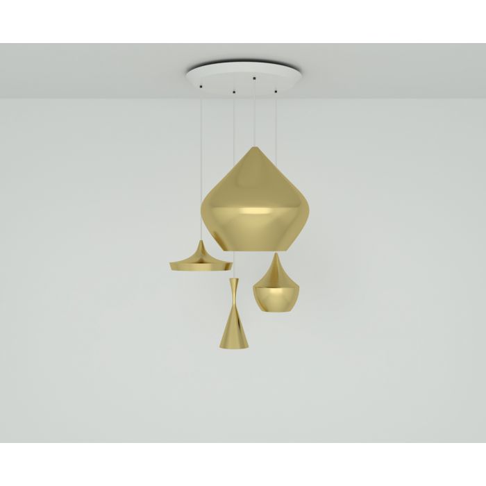 Beat LED Range Round Pendant System hanging lamps Tom Dixon Brass 