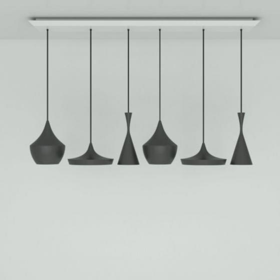 Beat LED Range Linear Pendant System hanging lamps Tom Dixon Black 