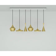 Beat LED Range Linear Pendant System hanging lamps Tom Dixon Brass 