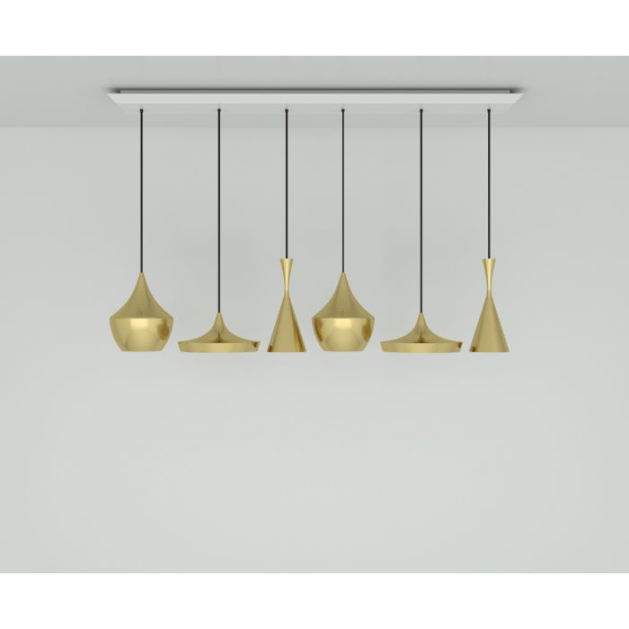 Beat LED Range Linear Pendant System hanging lamps Tom Dixon Brass 