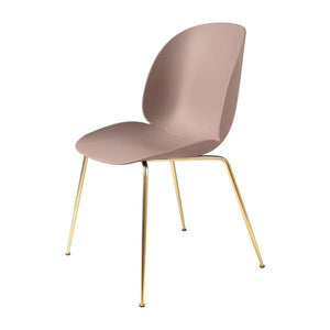 Beetle Dining Chair with Conic Base - Unupholstered Chairs Gubi Brass Sweet Pink Plastic glides
