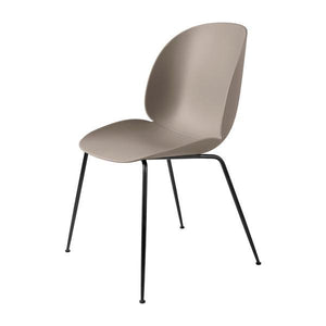 Beetle Dining Chair with Conic Base - Unupholstered Chairs Gubi Black Base New Beige Plastic glides