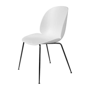 Beetle Dining Chair with Conic Base - Unupholstered Chairs Gubi Black Base White Plastic glides