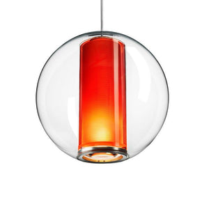 Bel Occhio Pendant hanging light Pablo Clear with orange diffuser 
