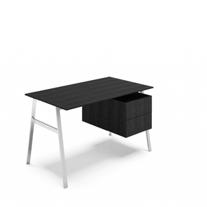 Homework 1 - Wood Top Desk's Bensen Double Drawer Right Black Oak Chrome Hi-Gloss Lacquer