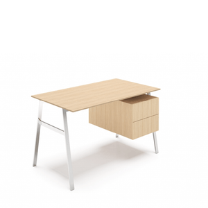 Homework 1 - Wood Top Desk's Bensen Double Drawer Right Oak Chrome Hi-Gloss Lacquer