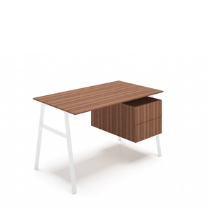 Homework 1 - Wood Top Desk's Bensen Double Drawer Right Walnut White Hi-Gloss Lacquer