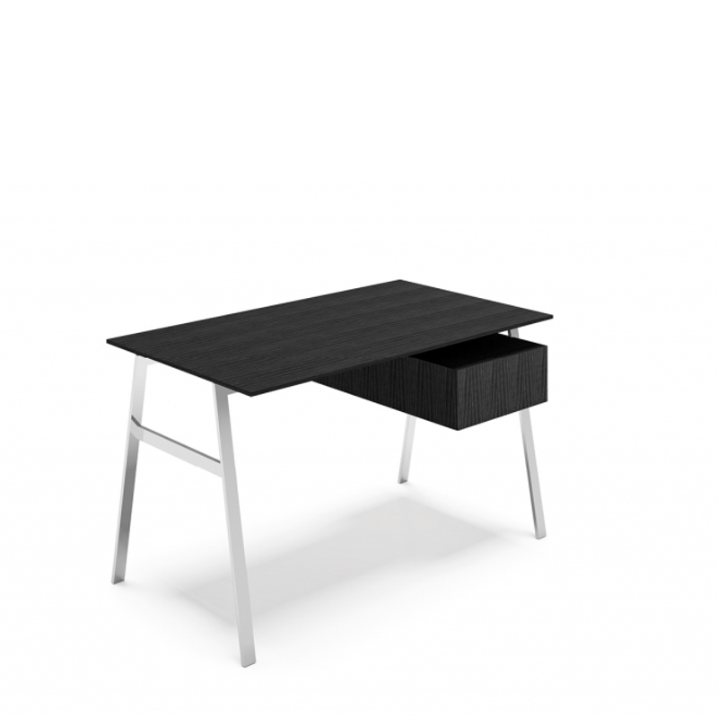 Homework 1 - Wood Top Desk's Bensen Single Drawer Right Black Oak Chrome Hi-Gloss Lacquer