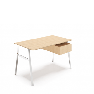 Homework 1 - Wood Top Desk's Bensen Single Drawer Right Oak Chrome Hi-Gloss Lacquer