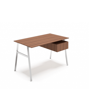 Homework 1 - Wood Top Desk's Bensen Single Drawer Right Walnut Chrome Hi-Gloss Lacquer
