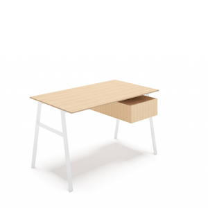 Homework 1 - Wood Top Desk's Bensen Single Drawer Right Oak White Hi-Gloss Lacquer
