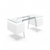 Homework 2 - Glass Top Desk's Bensen 2 Double Drawers White Hi-Gloss Lacquer Chrome Legs +$180.00