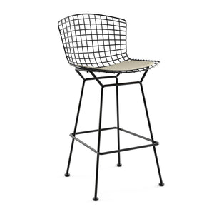 Bertoia Stool with Seat Pad bar seating Knoll Black Bar Height Neutral Classic Boucle