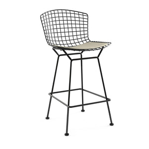 Bertoia Stool with Seat Pad bar seating Knoll Black Counter Height Neutral Classic Boucle