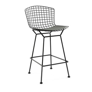 Bertoia Stool with Seat Pad bar seating Knoll Black Counter Height Smoke Classic Boucle