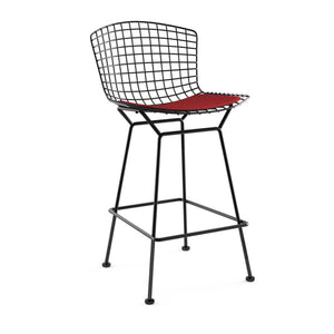 Bertoia Stool with Seat Pad bar seating Knoll Black Counter Height Cayenne Classic Boucle