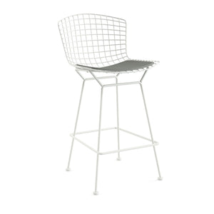 Bertoia Stool with Seat Pad bar seating Knoll White Counter Height Smoke Classic Boucle