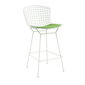 Bertoia Stool with Seat Pad bar seating Knoll White Counter Height Lime Vinyl