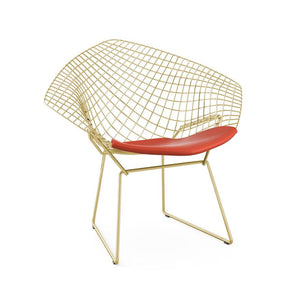 Bertoia Diamond Chair - Gold lounge chair Knoll Vinyl - Carrot 