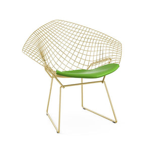 Bertoia Diamond Chair - Gold lounge chair Knoll Vinyl - Lime 